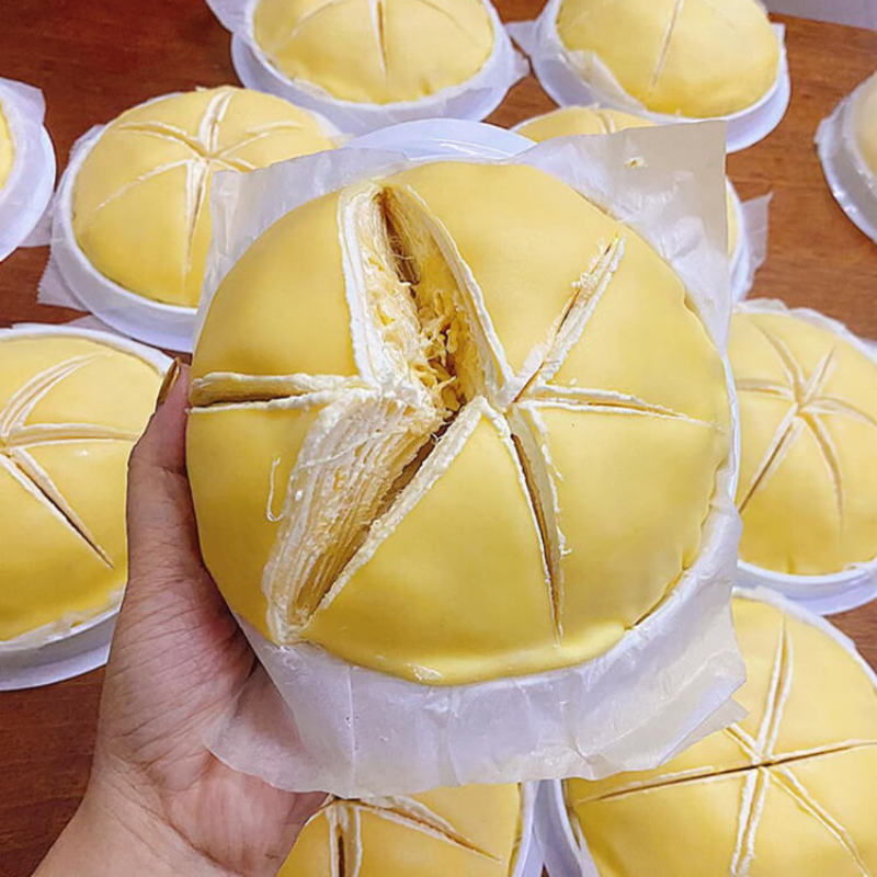 Bánh crepe ngàn lớp sầu riêng thơm ngon mát lạnh