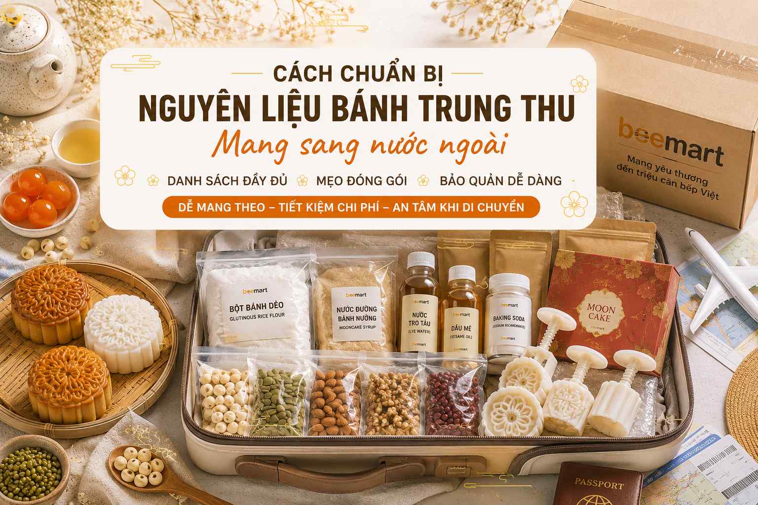 Mua nguyên liệu bánh Trung Thu tại Việt Nam mang sang nước ngoài: Cẩm nang đầy đủ từ A-Z cho mọi người
