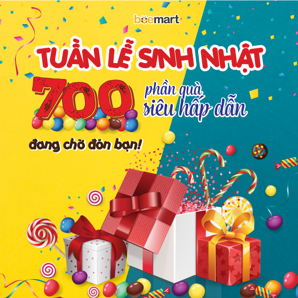 RỘN RÀNG QUÀ TẶNG MỪNG SINH NHẬT BEEMART NGUYỄN KHÁNH TOÀN TRÒN 2 TUỔI