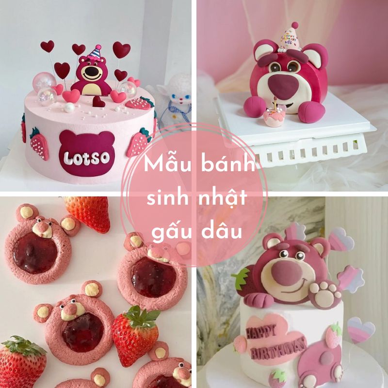 20+ mẫu bánh sinh nhật gấu dâu Lotso - hot trend cộng đồng mạng