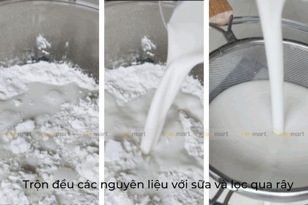 Cách làm mochi chấm kem sữa