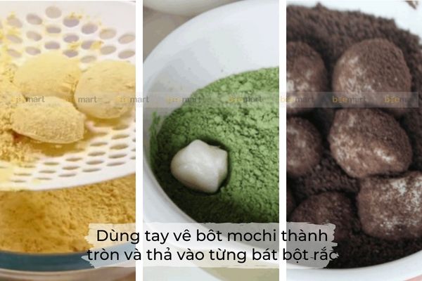 cách làm mochi chấm kem sữa