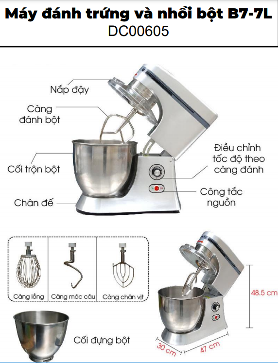 Máy đánh trứng và nhồi bột B7-7L