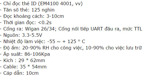 Module RFID HZ-1050