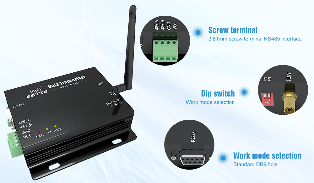 Bộ Thu Phát RF Lora Sx1278 433mhz 8km (E90-DTU-433L30)