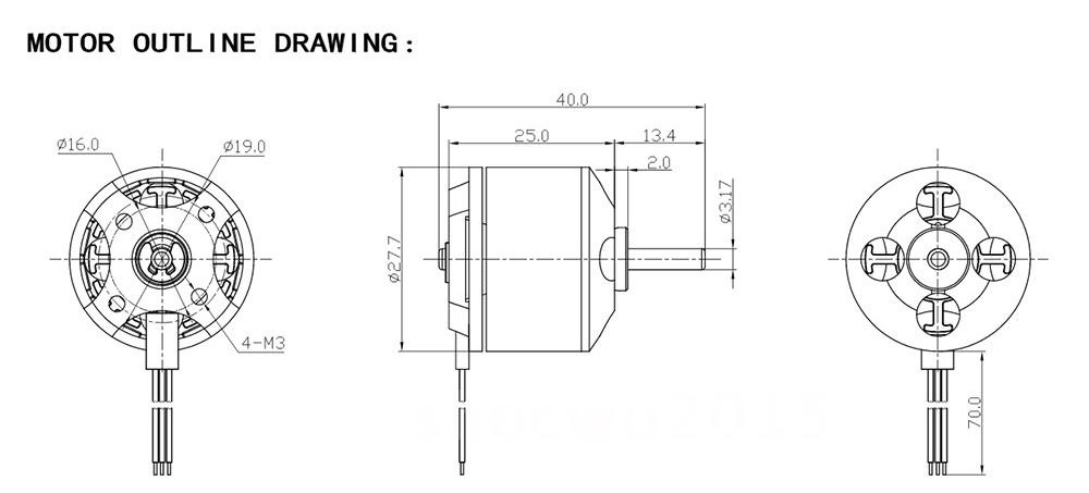 Kích thước động cơ a2212 1000kv