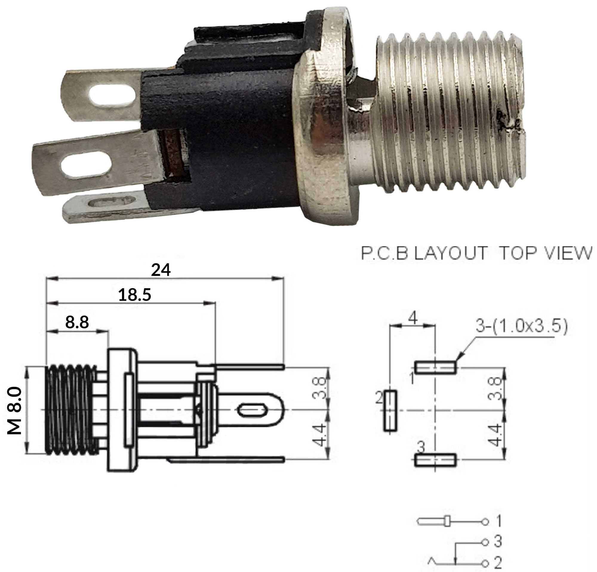 JACK DC CÁI DC025M CHÂN THẲNG