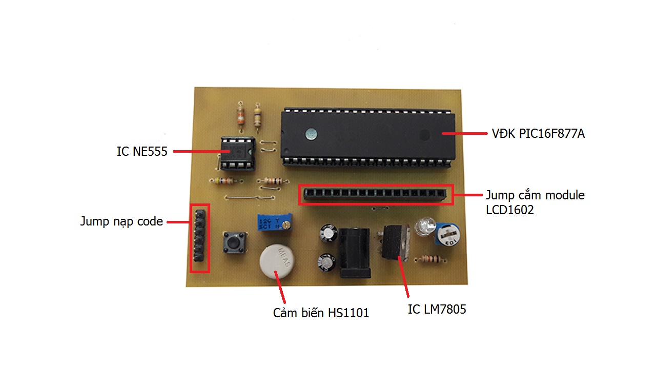 Mạch đo độ ẩm không khí dùng HS1101