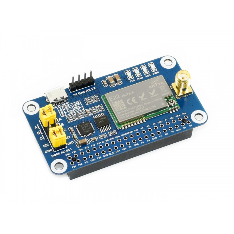 Module truyền dữ liệu Lora SX1268 dải tần 433MHz HAT cho Raspberry Pi