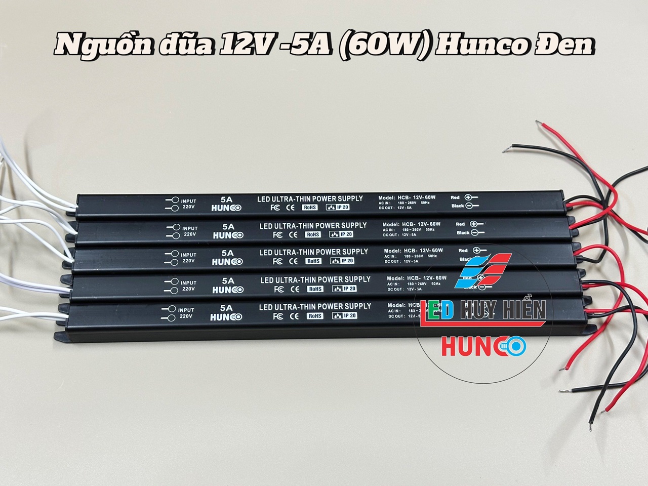 Hunco Nguồn đũa HUNCO màu đen 12V 3A, 4A, 5A . Bộ chuyển nguồn nhỏ gọn cho ...