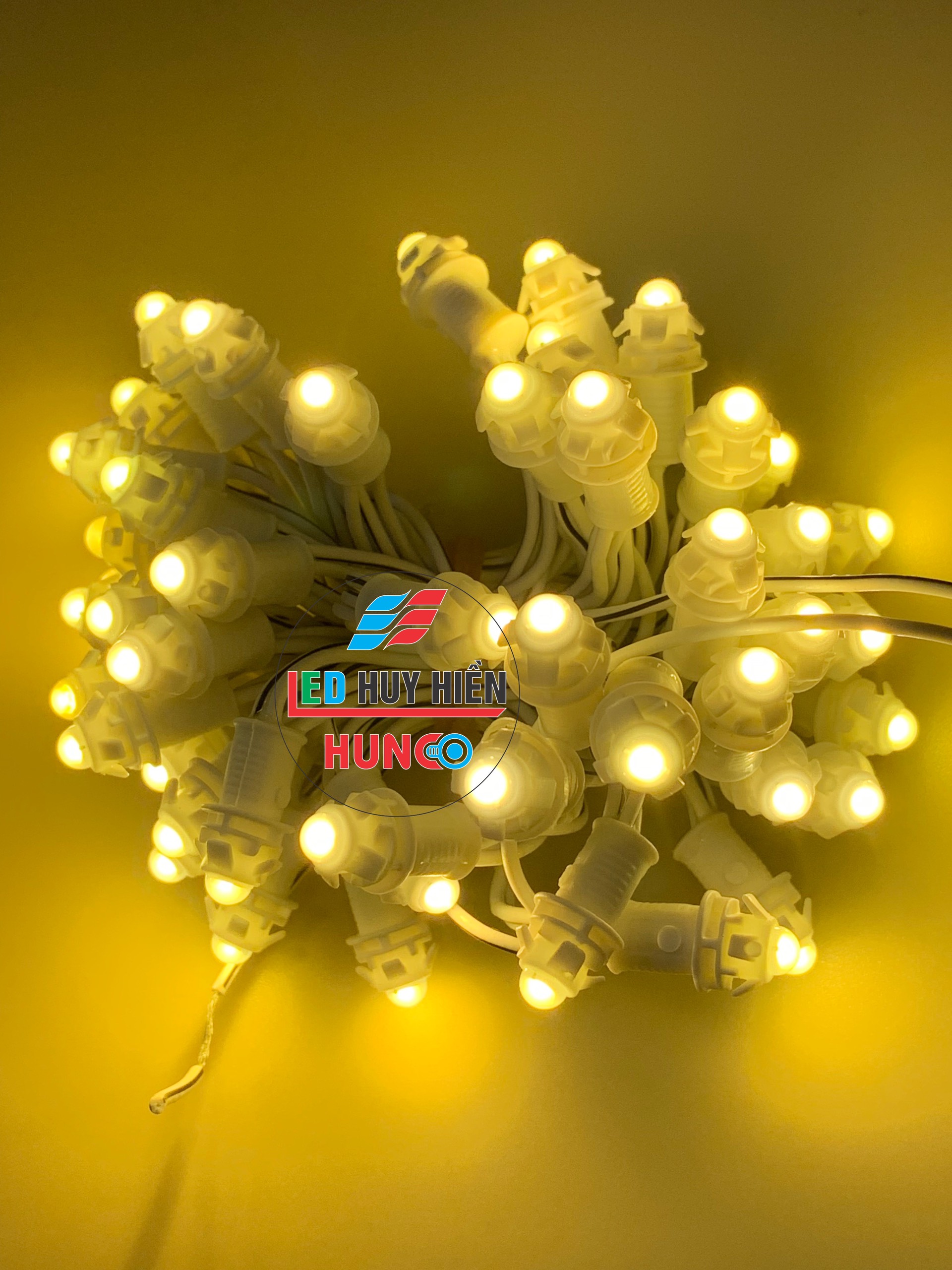 led đúc F5 bọc nhựa 9mm màu trắng ấm, led đúc f5 9mm trắng ấm huyhien.vn