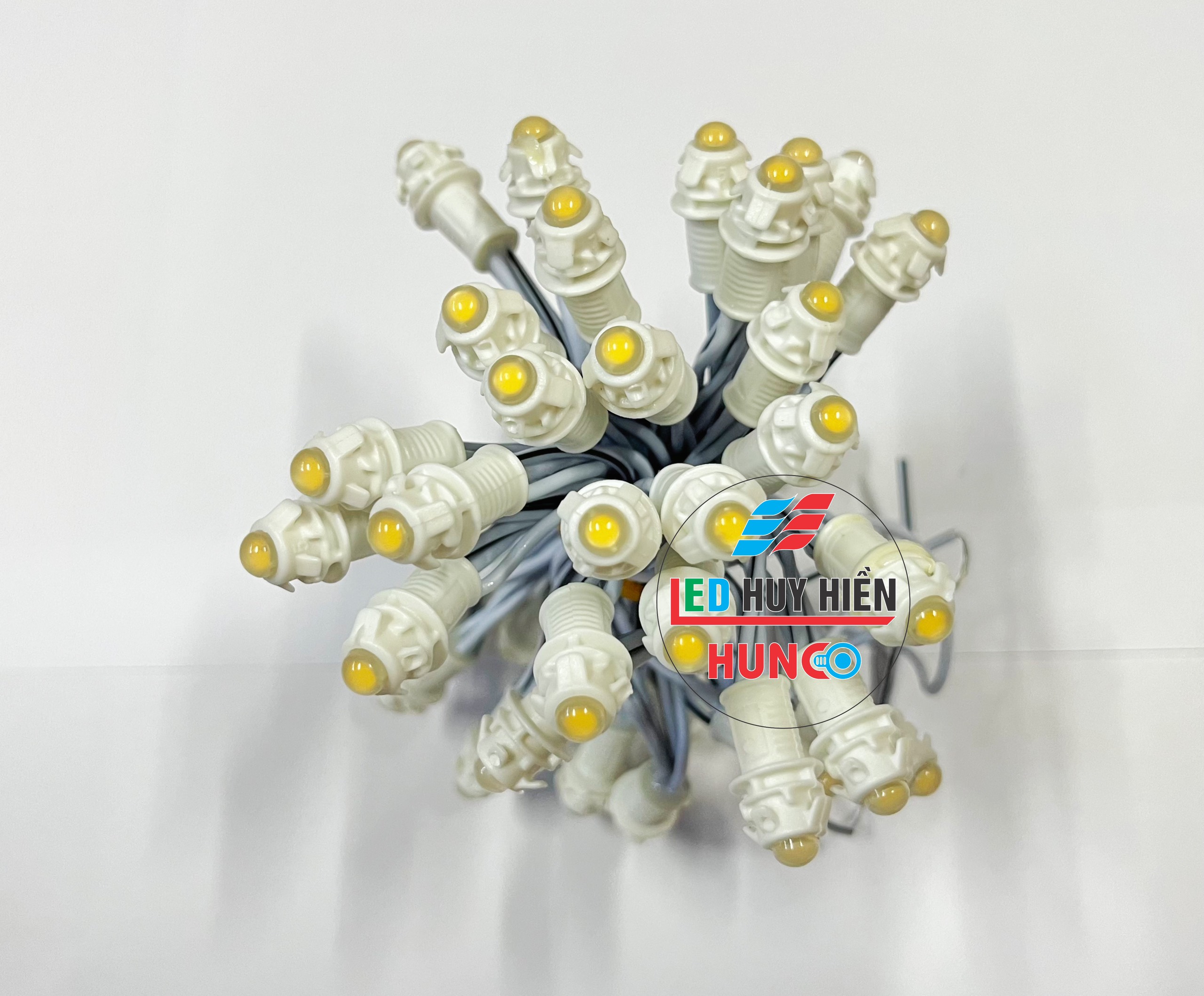 led đúc F5 bọc nhựa 9mm màu trắng ấm, led đúc f5 9mm trắng ấm huyhien.vn