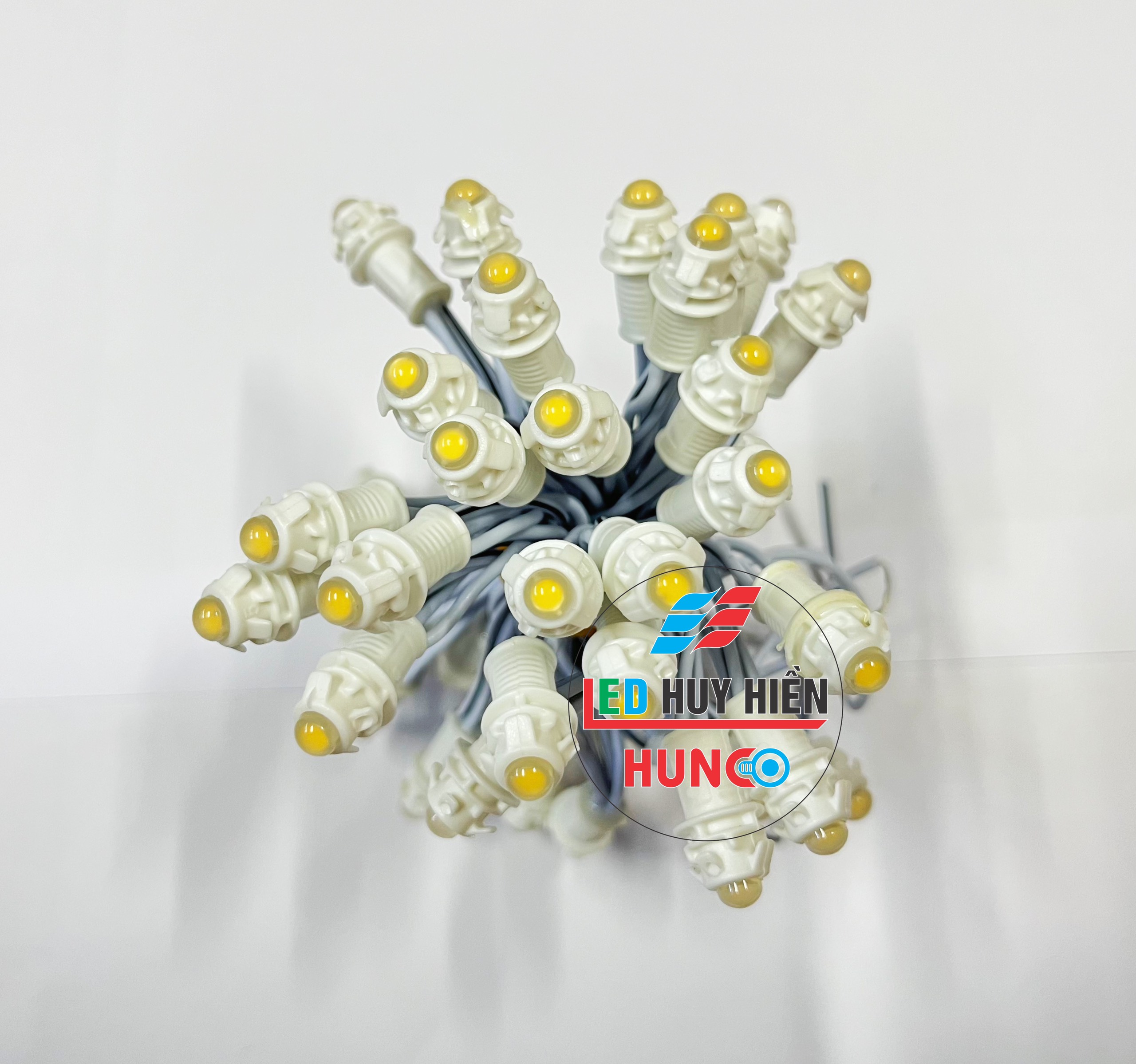 led đúc F5 bọc nhựa 9mm màu trắng ấm, led đúc f5 9mm trắng ấm huyhien.vn