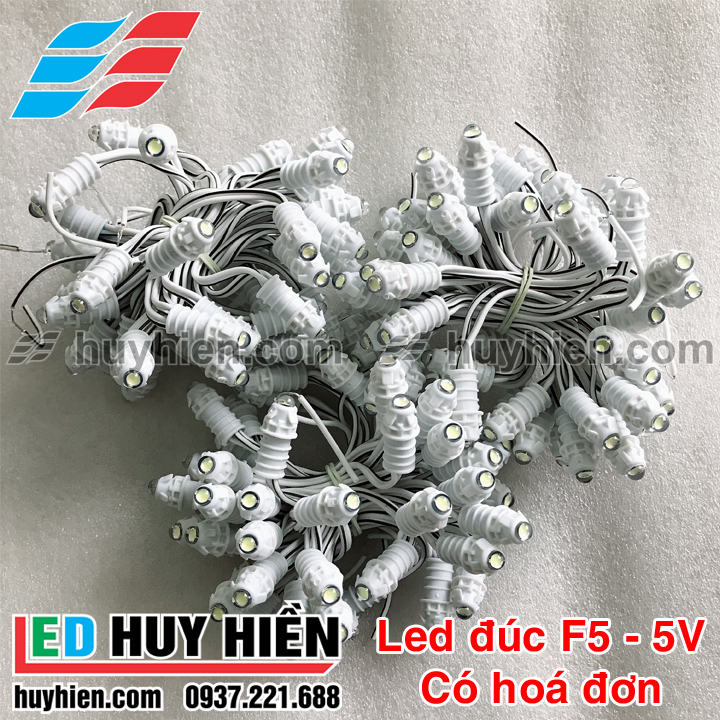 led đúc F5 bọc nhựa 9mm ngoài trời màu đỏ, led đúc f5 9mm màu đỏ huyhien.vn
