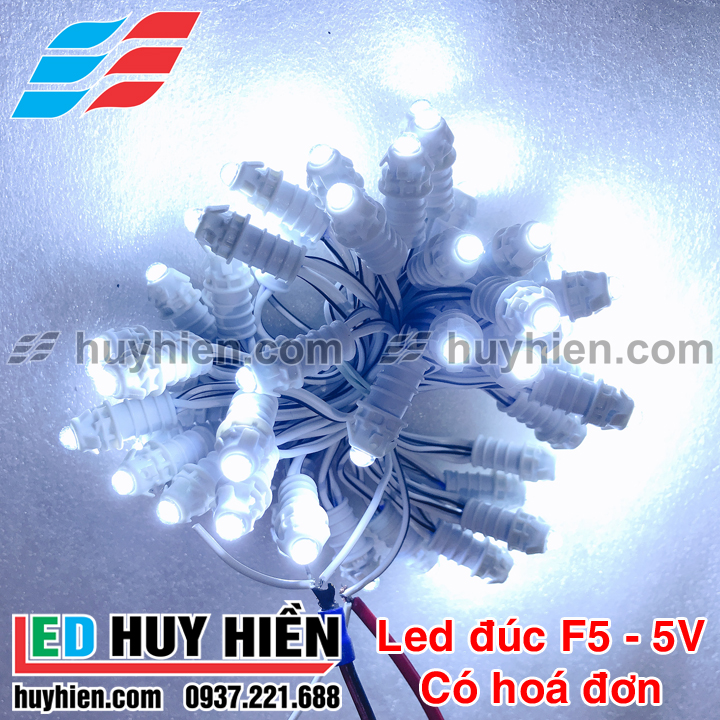 led đúc F5 bọc nhựa 9mm ngoài trời màu đỏ, led đúc f5 9mm màu đỏ huyhien.vn