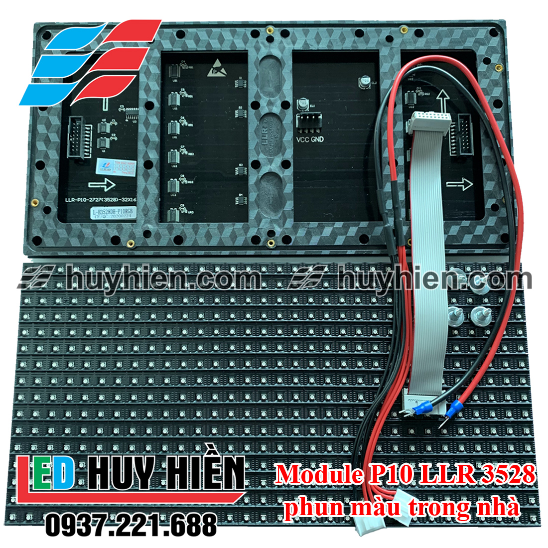 Led p10 full color indoor, Module p10 led phun màu trong nhà LLR huyhien.vn