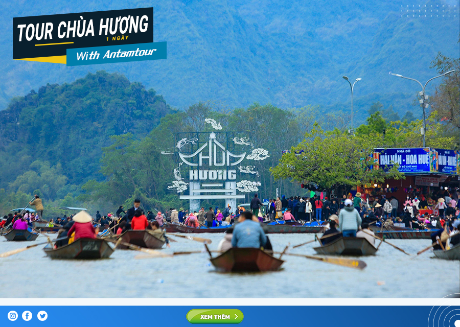 Đi thuyền tham quan chùa Hương
