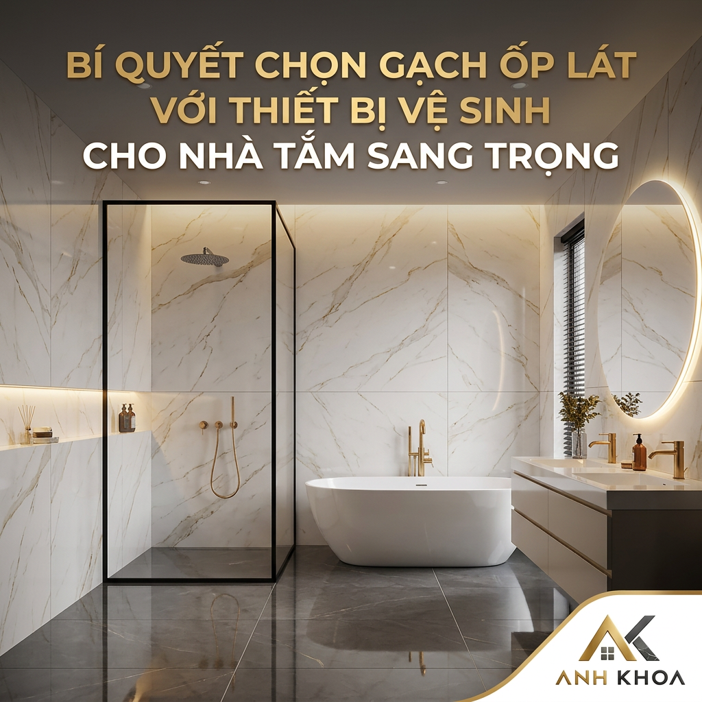 Bí Quyết Chọn Gạch Ốp Lát Và Thiết Bị Vệ Sinh Cho Nhà Tắm Sang Trọng