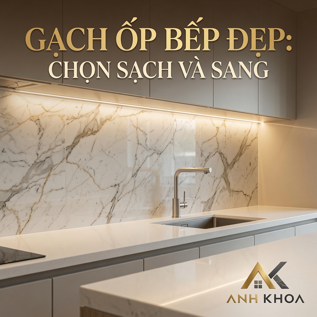 Gạch Ốp Bếp Đẹp: Chọn Sao Cho Sạch Và Sang Cho Không Gian Ấm Thực