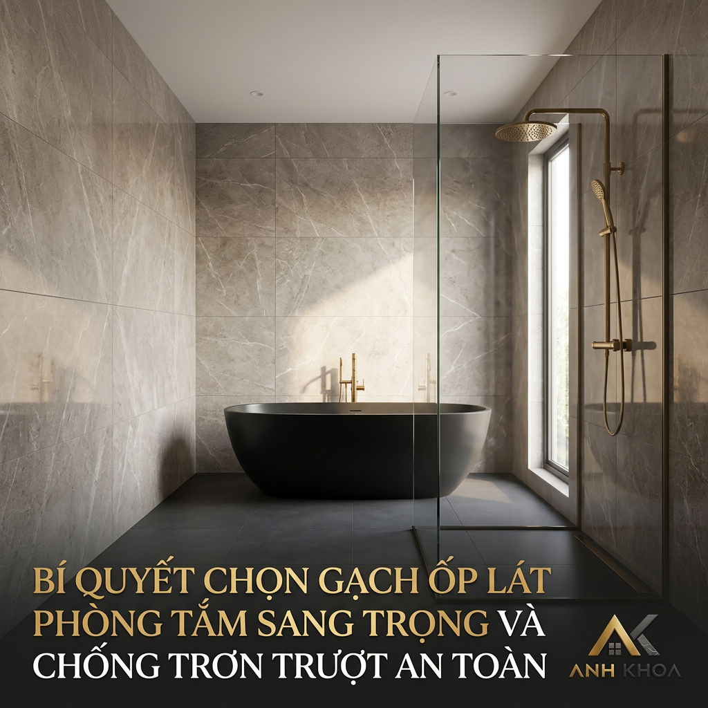Bí Quyết Chọn Gạch Ốp Lát Phòng Tắm Sang Trọng, Chống Trơn Trượt An Toàn