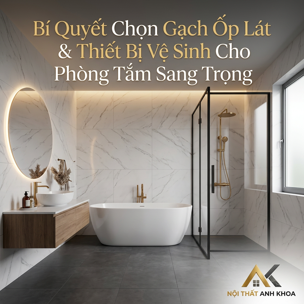 Bí Quyết Chọn Gạch Ốp Lát Và Thiết Bị Vệ Sinh Cho Phòng Tắm Sang Trọng