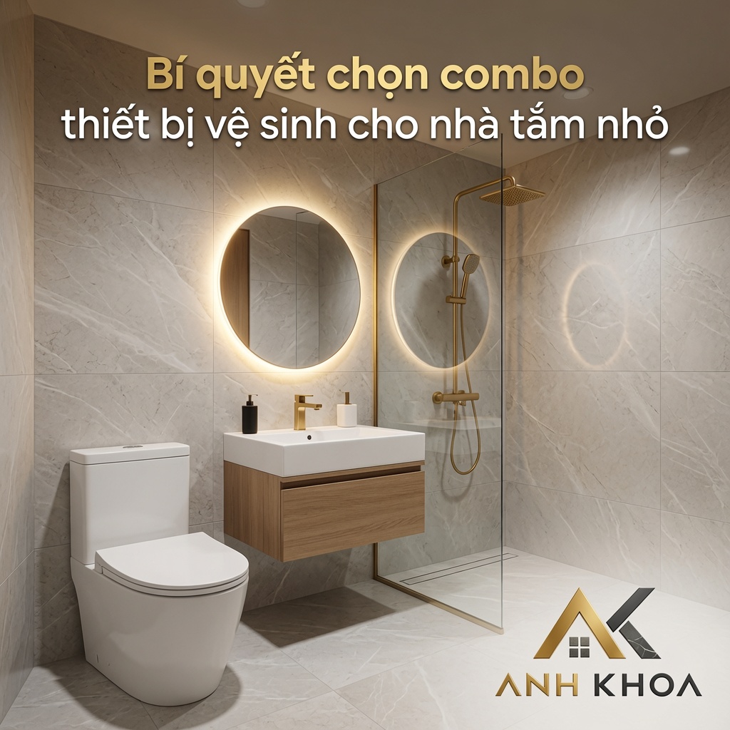 Bí quyết chọn combo thiết bị vệ sinh cho nhà tắm nhỏ: Đẹp, sang và tối ưu diện tích