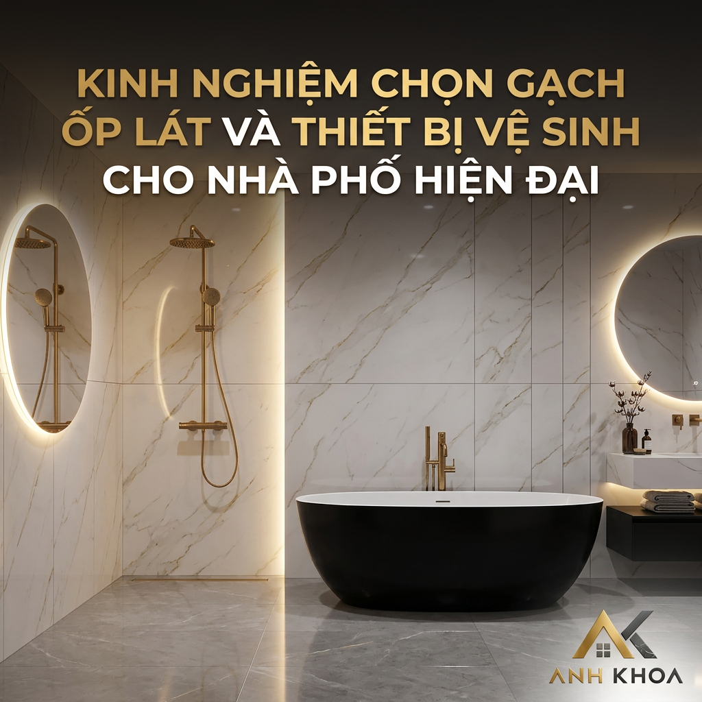 Kinh Nghiệm Chọn Gạch Ốp Lát Và Thiết Bị Vệ Sinh Cho Nhà Phố Hiện Đại