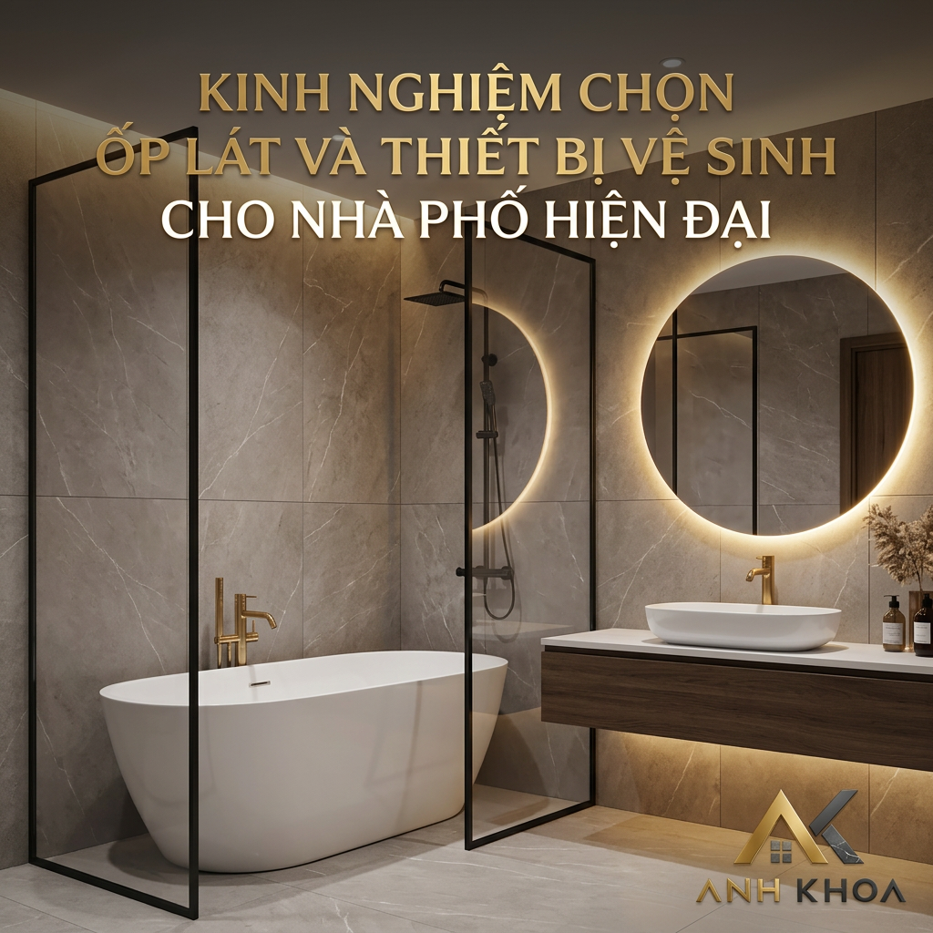 Kinh Nghiệm Chọn Gạch Ốp Lát Và Thiết Bị Vệ Sinh Cho Nhà Phố Hiện Đại