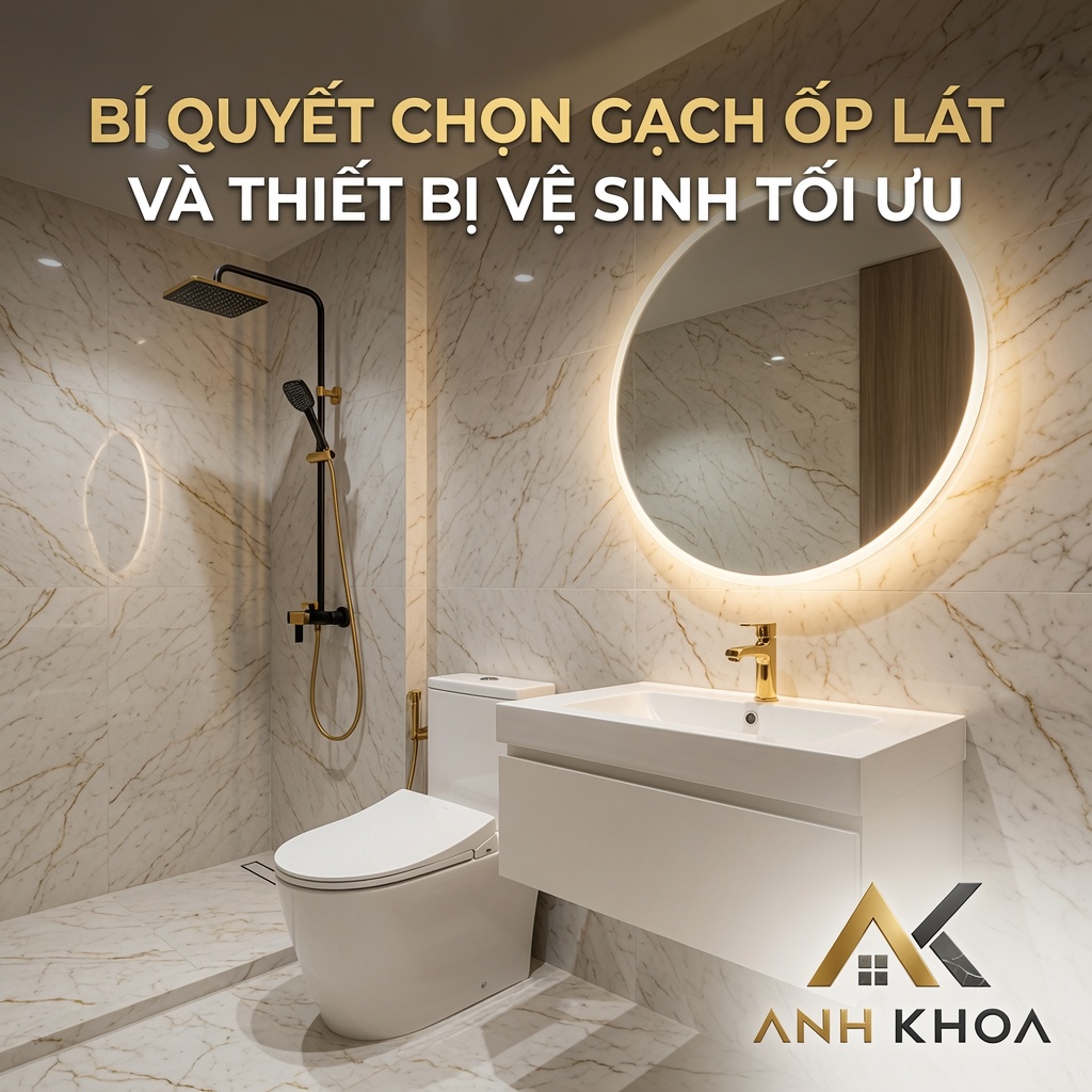 Bí quyết chọn gạch ốp lát và thiết bị vệ sinh tối ưu cho nhà phố hiện đại