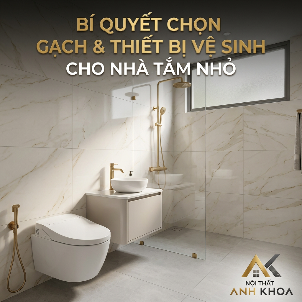 Kinh Nghiệm Chọn Gạch Ốp Lát Và Thiết Bị Vệ Sinh Cho Nhà Tắm Nhỏ Đẹp Tối Ưu