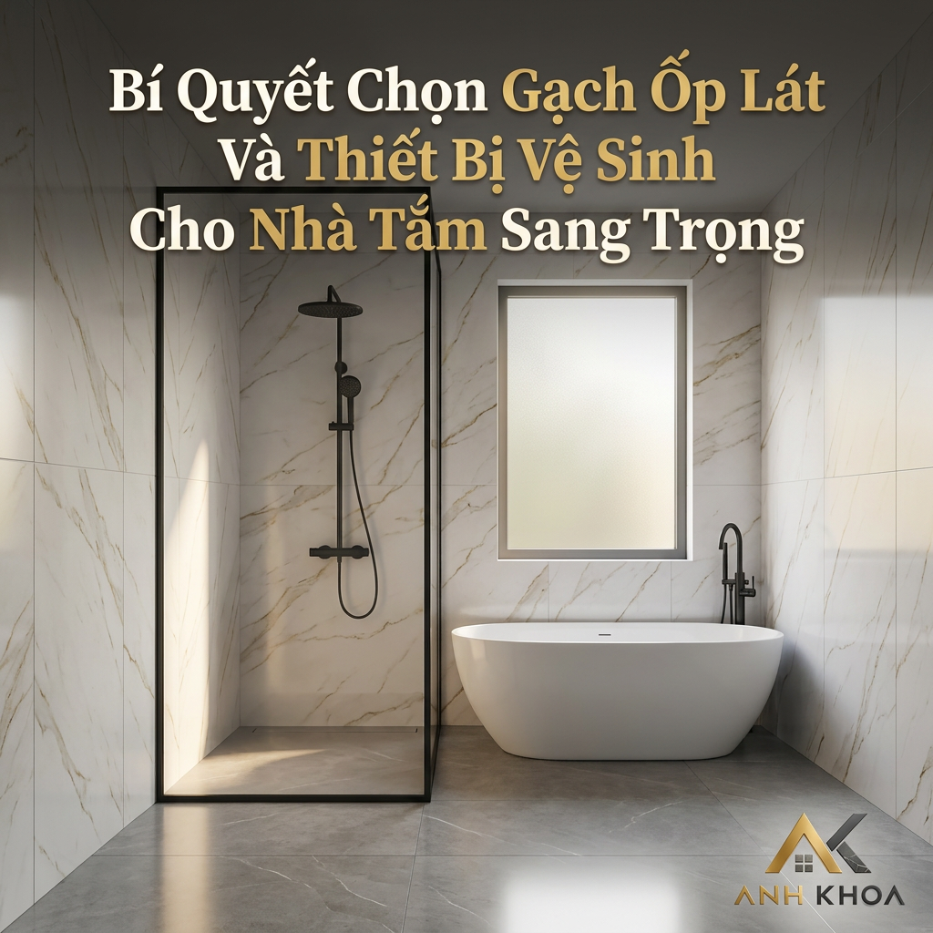 Bí Quyết Chọn Gạch Ốp Lát Và Thiết Bị Vệ Sinh Cho Nhà Tắm Sang Trọng