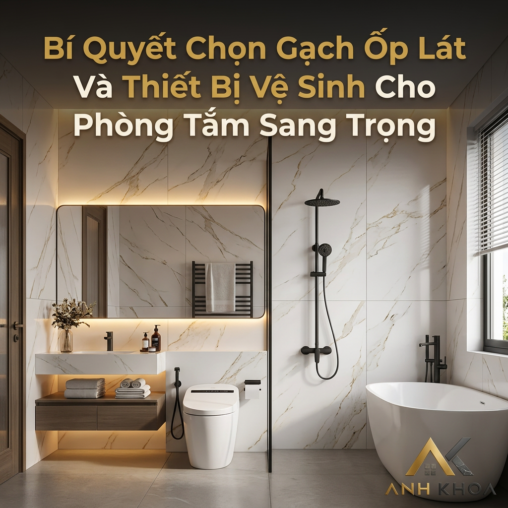 Bí Quyết Chọn Gạch Ốp Lát Và Thiết Bị Vệ Sinh Cho Phòng Tắm Sang Trọng