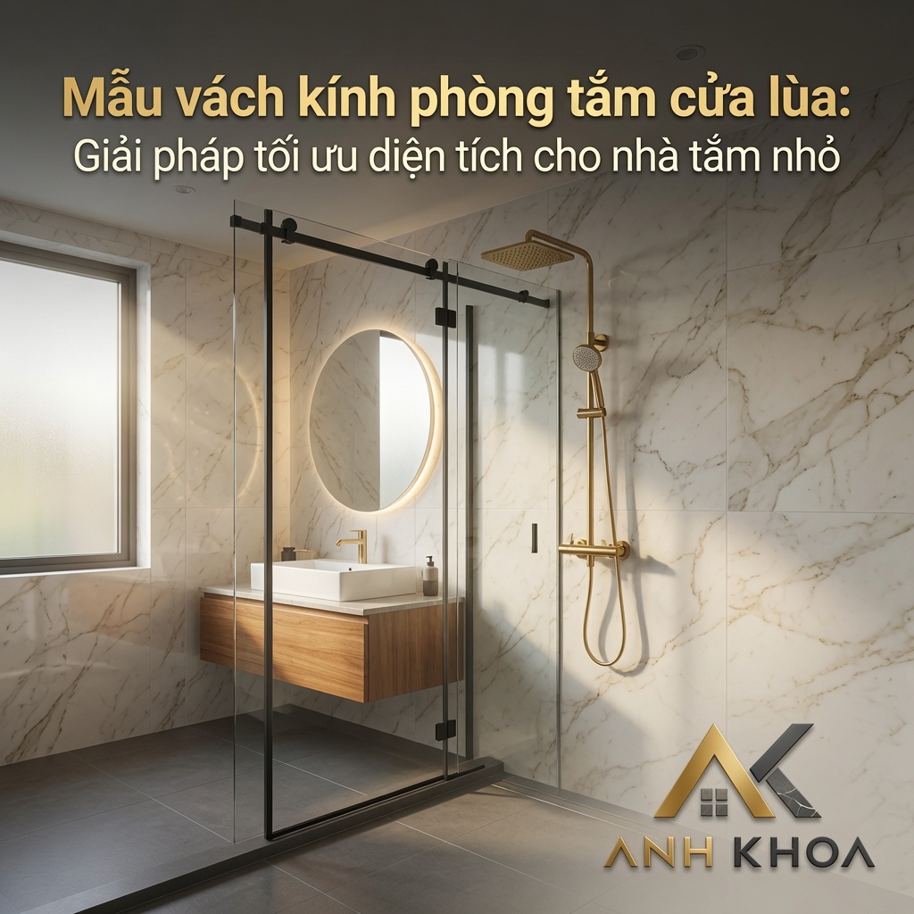 Mẫu vách kính phòng tắm cửa lùa: Giải pháp tối ưu diện tích cho nhà tắm nhỏ