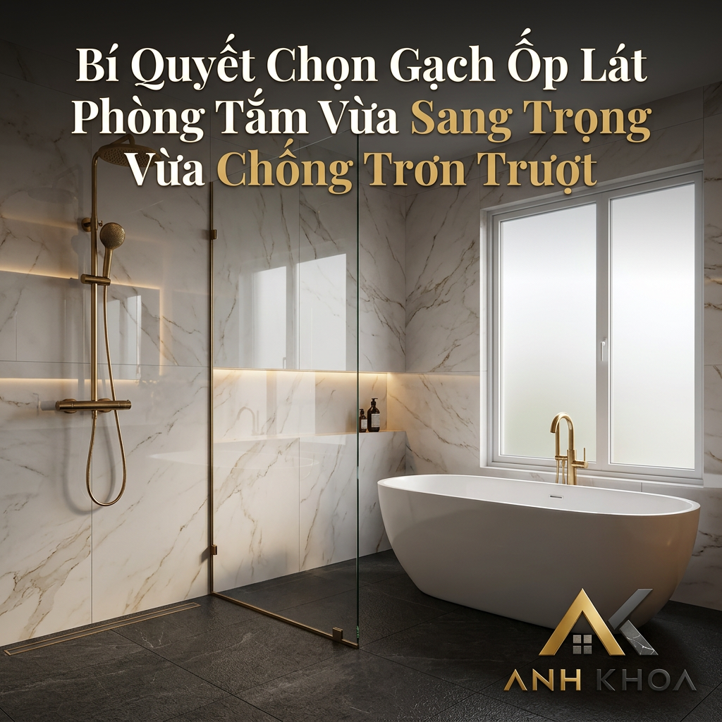Bí Quyết Chọn Gạch Ốp Lát Phòng Tắm Vừa Sang Trọng Vừa Chống Trơn Trượt Hiệu Quả