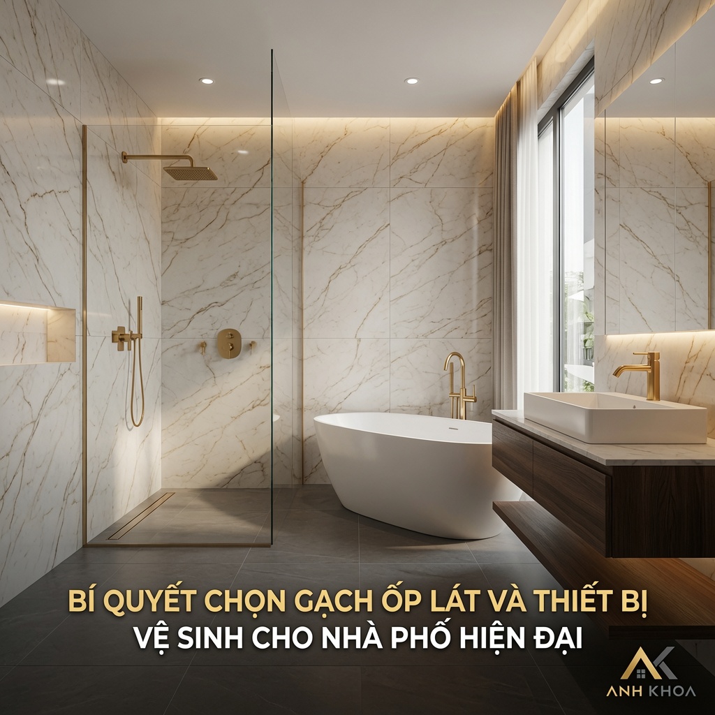 Bí Quyết Chọn Gạch Ốp Lát Và Thiết Bị Vệ Sinh Cho Nhà Phố Hiện Đại
