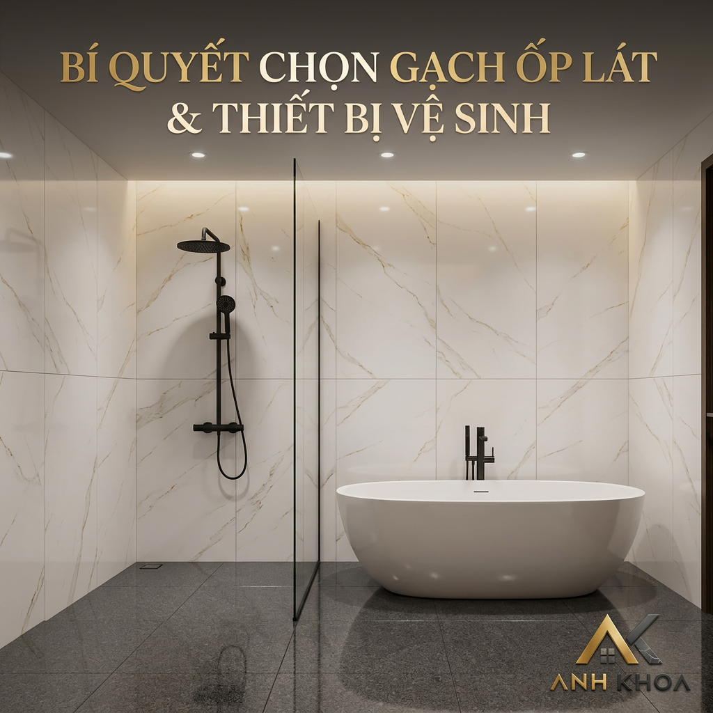 Bí Quyết Chọn Gạch Ốp Lát Và Thiết Bị Vệ Sinh Sang Trọng Cho Phòng Tắm Hiện Đại
