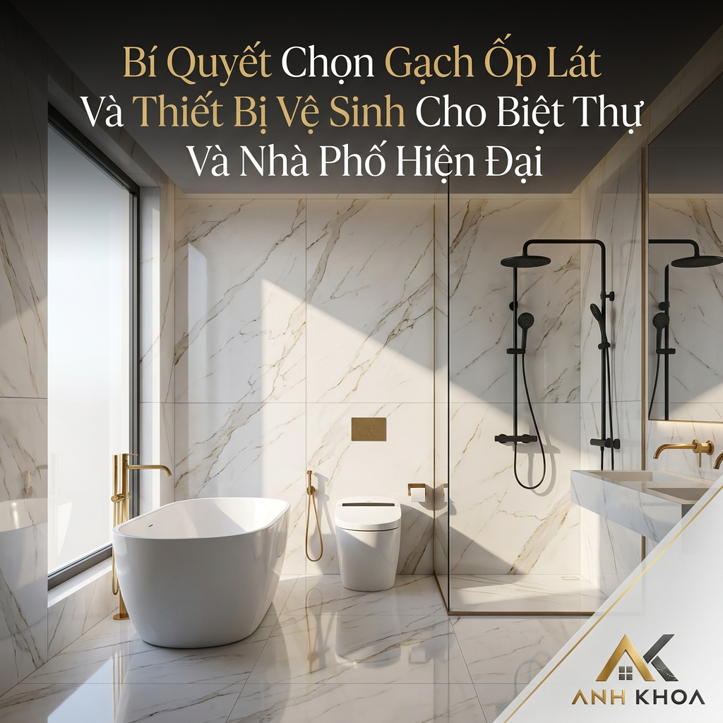 Bí Quyết Chọn Gạch Ốp Lát Và Thiết Bị Vệ Sinh Cho Biệt Thự Và Nhà Phố Hiện Đại