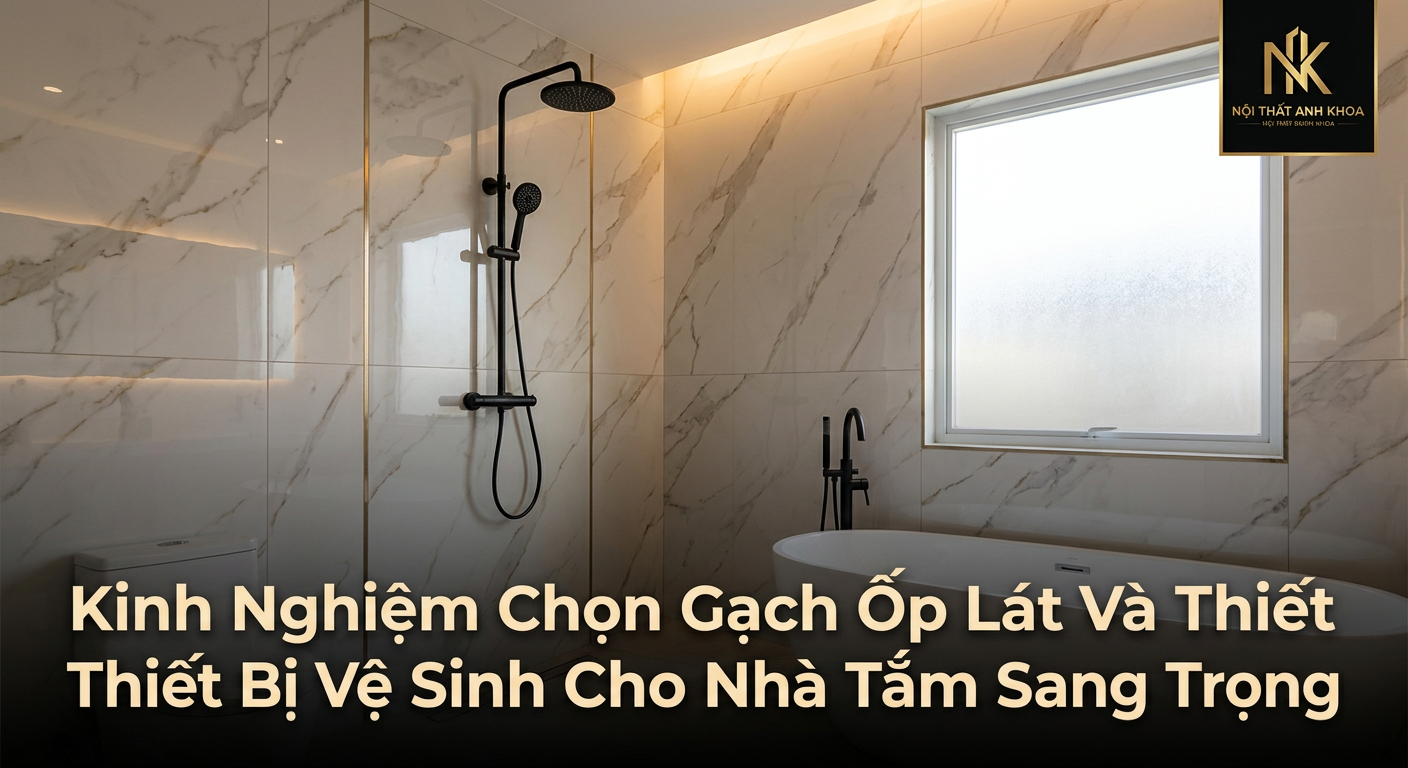 Kinh Nghiệm Chọn Gạch Ốp Lát Và Thiết Bị Vệ Sinh Cho Nhà Tắm Sang Trọng