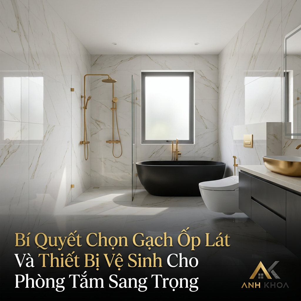 Bí Quyết Chọn Gạch Ốp Lát Và Thiết Bị Vệ Sinh Cho Phòng Tắm Sang Trọng