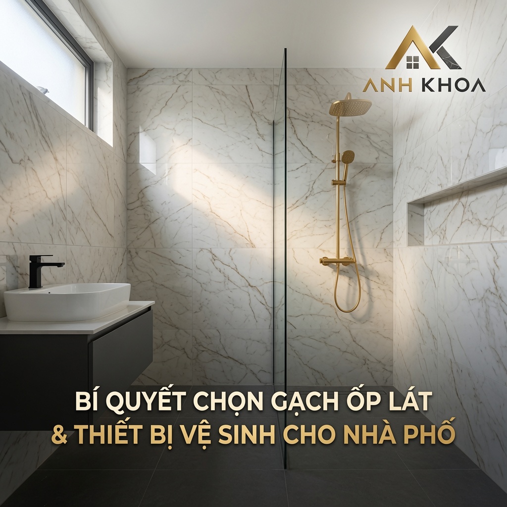 Bí quyết chọn gạch ốp lát và thiết bị vệ sinh tối ưu cho nhà phố hiện đại