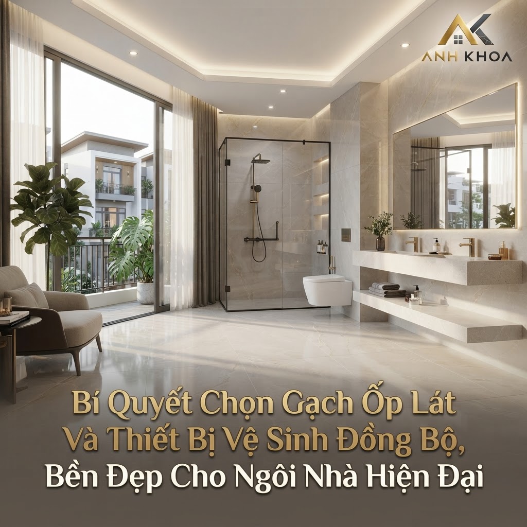 Bí Quyết Chọn Gạch Ốp Lát Và Thiết Bị Vệ Sinh Đồng Bộ, Bền Đẹp Cho Ngôi Nhà Hiện Đại