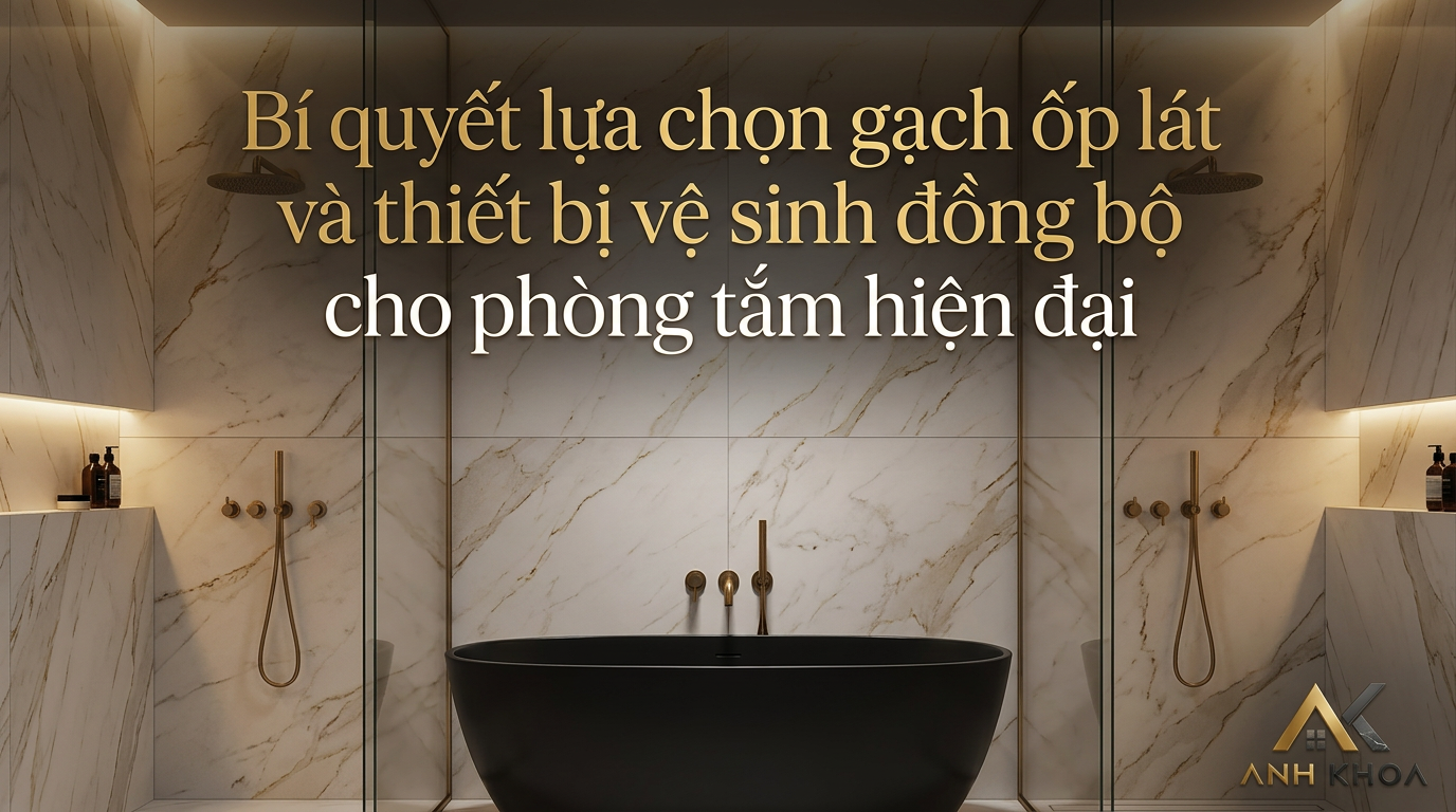 Bí quyết lựa chọn gạch ốp lát và thiết bị vệ sinh đồng bộ cho phòng tắm hiện đại