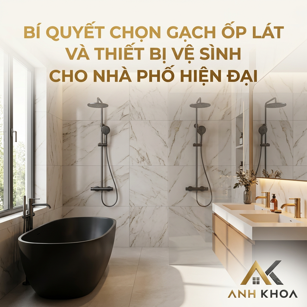 Bí Quyết Chọn Gạch Ốp Lát Và Thiết Bị Vệ Sinh Cho Nhà Phố Hiện Đại