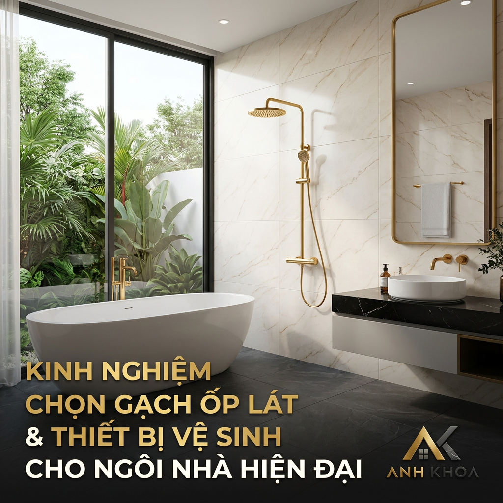 Kinh Nghiệm Chọn Gạch Ốp Lát Và Thiết Bị Vệ Sinh Cho Ngôi Nhà Hiện Đại