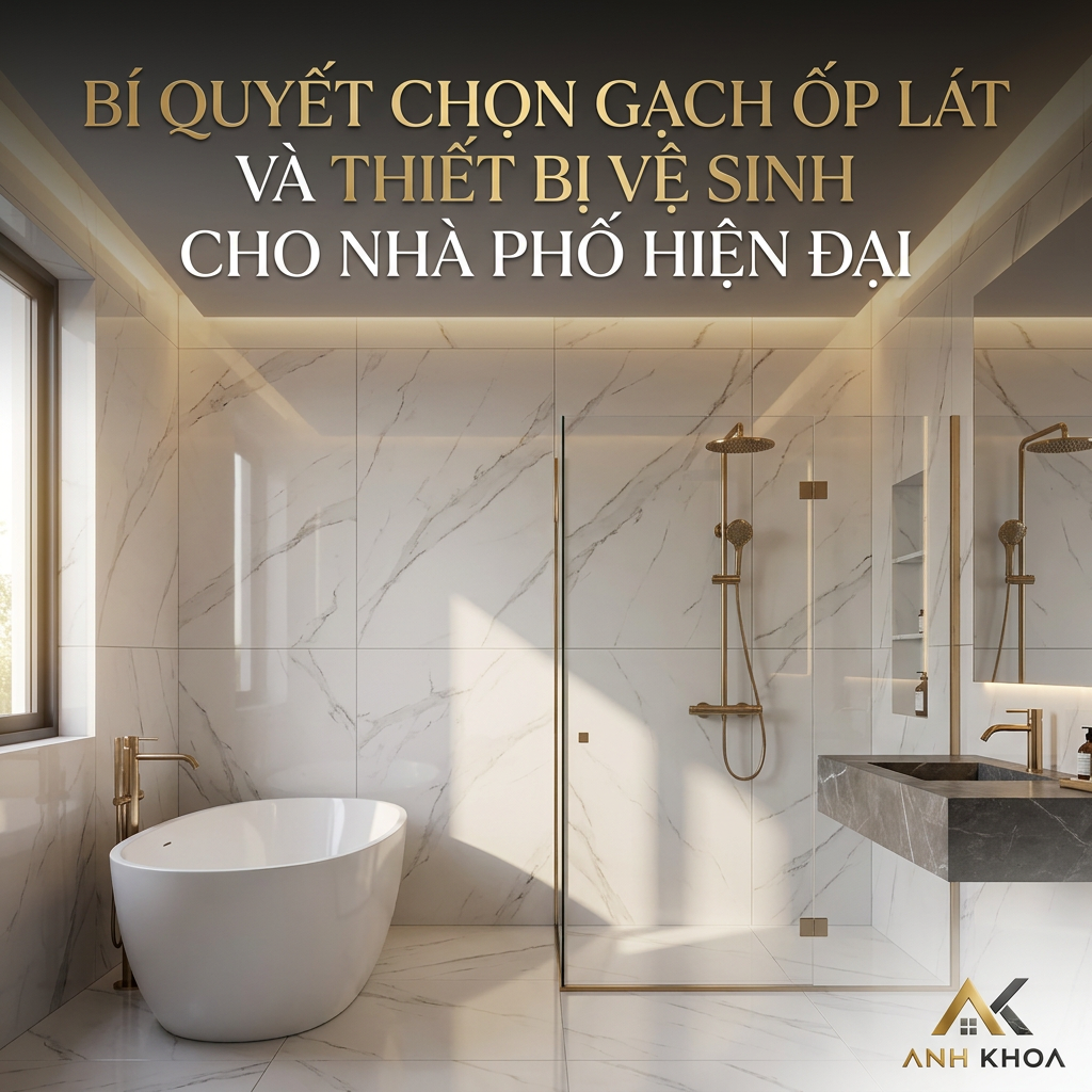 Bí Quyết Chọn Gạch Ốp Lát Và Thiết Bị Vệ Sinh Cho Nhà Phố Hiện Đại