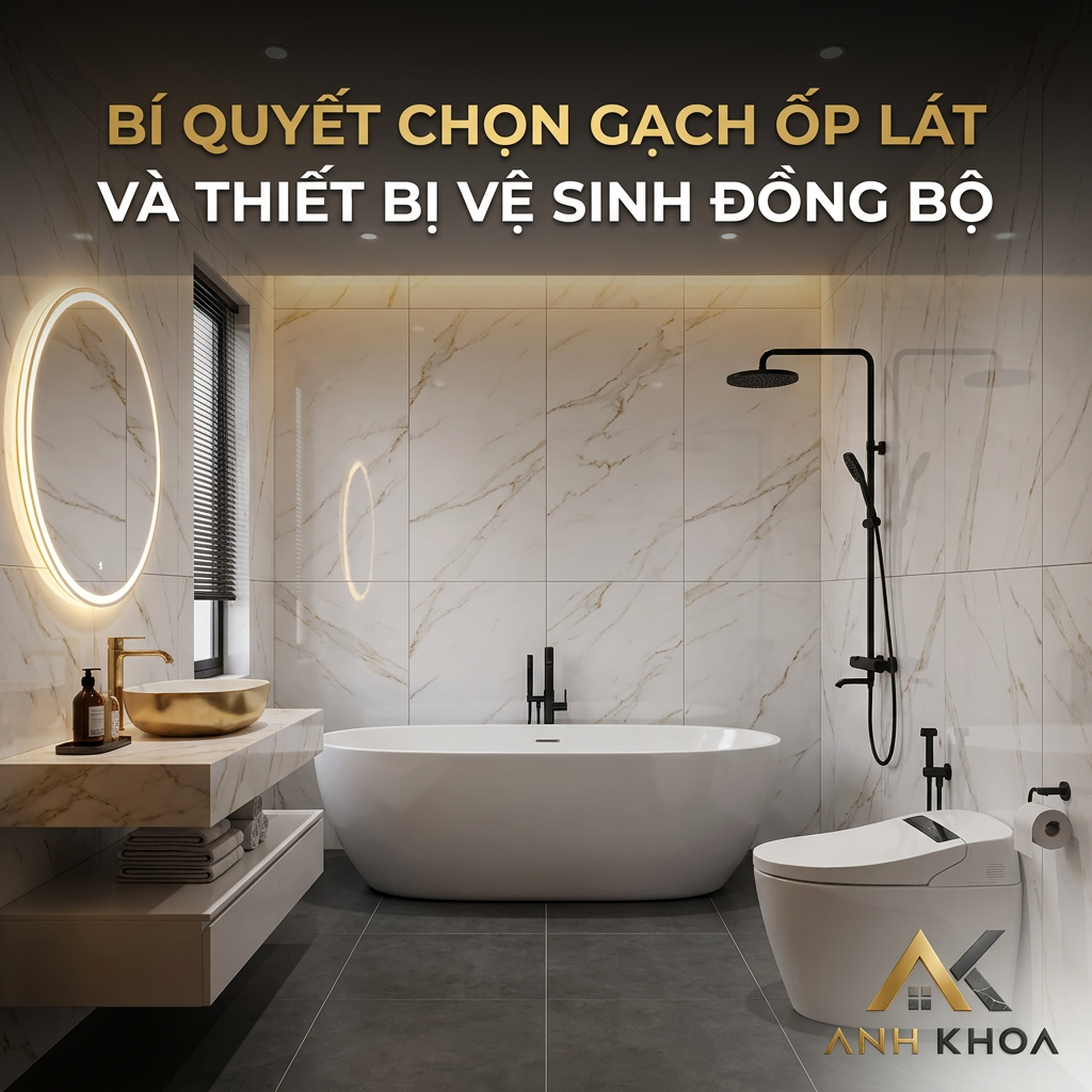 Bí Quyết Chọn Gạch Ốp Lát Và Thiết Bị Vệ Sinh Đồng Bộ Cho Phòng Tắm Sang Trọng