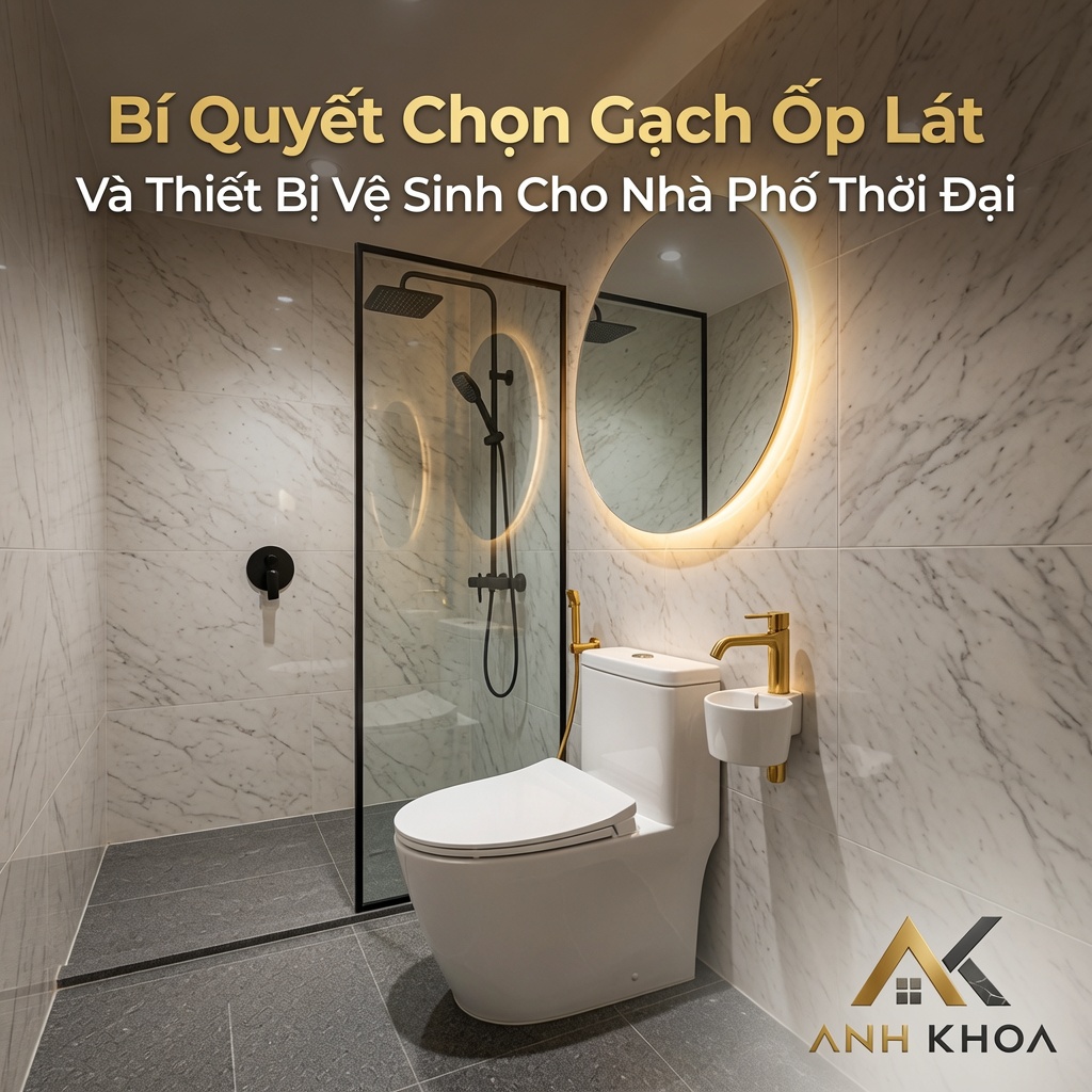 Bí Quyết Chọn Gạch Ốp Lát Và Thiết Bị Vệ Sinh Cho Nhà Phố Hiện Đại