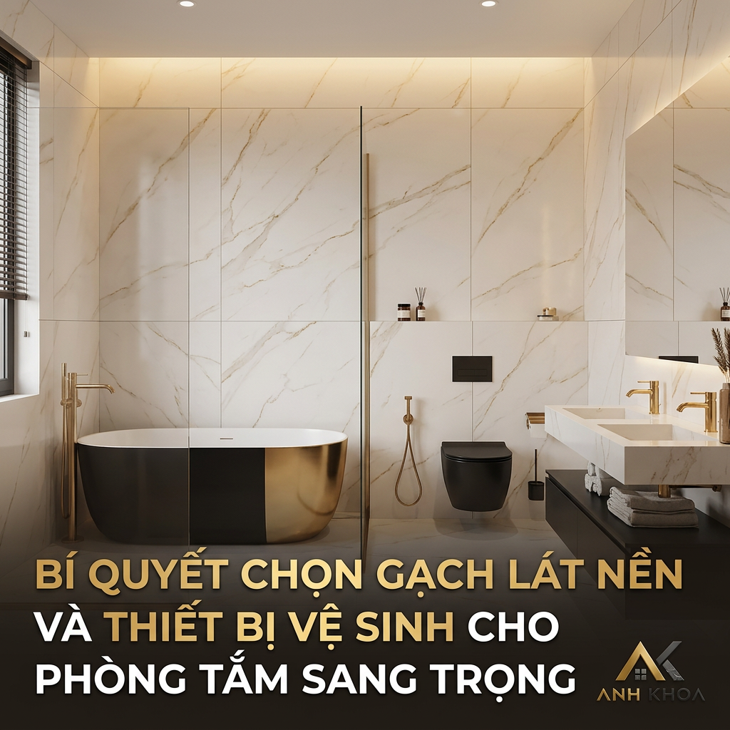 Bí Quyết Chọn Gạch Lát Nền Và Thiết Bị Vệ Sinh Cho Phòng Tắm Sang Trọng