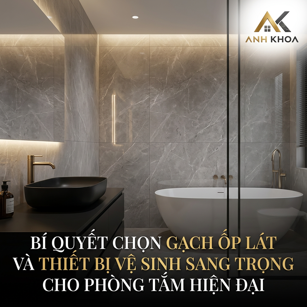 Bí Quyết Chọn Gạch Ốp Lát Và Thiết Bị Vệ Sinh Sang Trọng Cho Phòng Tắm Hiện Đại