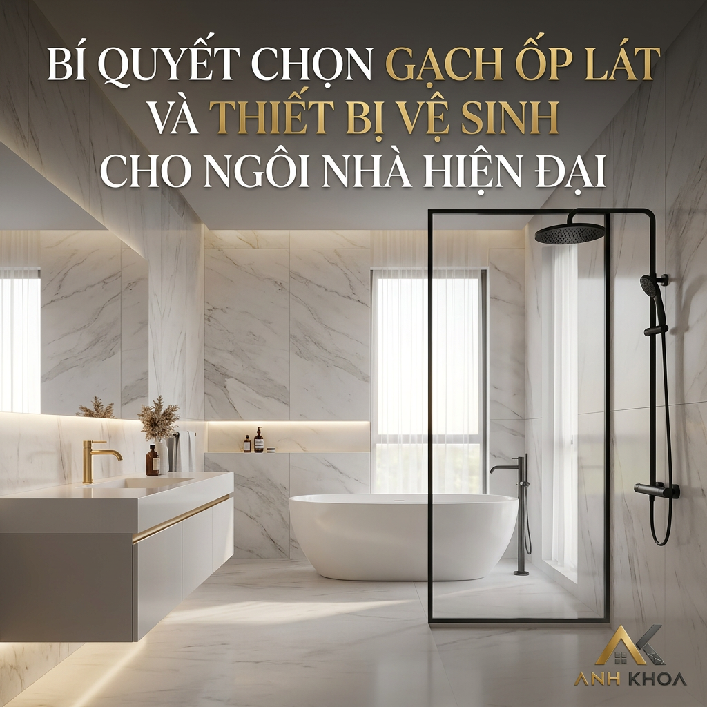 Bí Quyết Chọn Gạch Ốp Lát Và Thiết Bị Vệ Sinh Cho Ngôi Nhà Hiện Đại